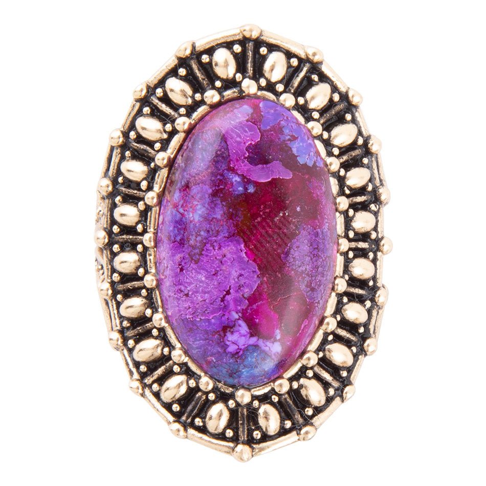 Purple Turquoise Shield Ring