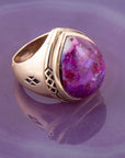 Purple Turquoise Golden Teardrop Ring