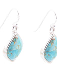 Puzzled Blue Turquoise Sterling Silver Earrings
