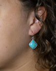 Puzzled Blue Turquoise Sterling Silver Earrings