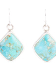 Puzzled Blue Turquoise Sterling Silver Earrings