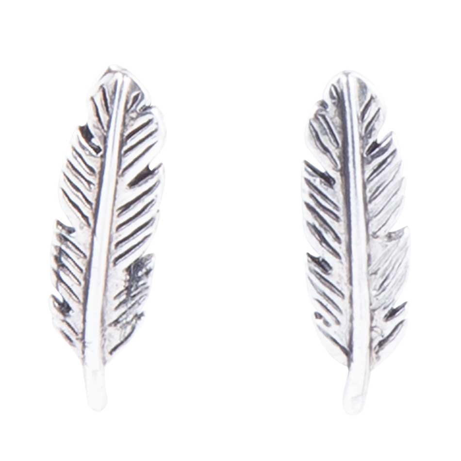Quill Sterling Silver Feather Stud Earrings