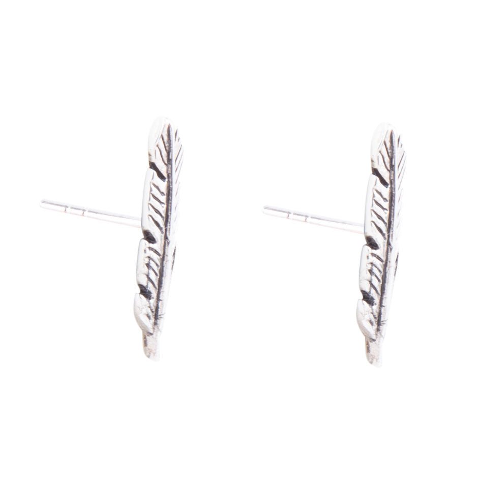 Quill Sterling Silver Feather Stud Earrings