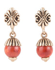 Raja Orange Sponge Coral Drop Earring