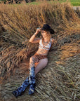 Yeehaw Tooled Leather Print Bikini