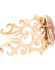Red Bordeaux Quartz Golden Statement Cuff Bracelet