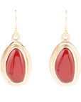 Orange Carnelian Golden Drop Earrings