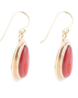 Orange Carnelian Golden Drop Earrings