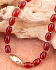 Orange Carnelian Golden Beaded Statement Necklace