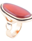 Orange Carnelian Golden Statement Ring