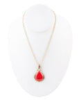 Red Howlite Teardrop Pendant Necklace