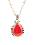 Red Howlite Teardrop Pendant Necklace