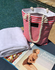 Striped Canvas Tote Bag