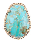 Refined Blue Turquoise Golden Statement Ring