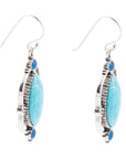 Regal Blue Turquoise and Apatite Sterling Silver Drop Earrings