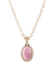 Rhodonite and Bronze Pendant Necklace