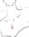 Rhodonite and Bronze Pendant Necklace