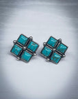 Rio Turquoise Diamonds Stud Fashion Earrings