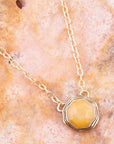 River Rocks Yellow Quartz and Golden Bronze Necklace