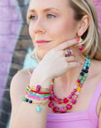 River Rocks Statement Ring - Pink Spiny Shell