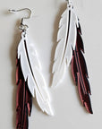3D Print Double Feather Boho Earrings Made in America