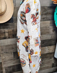 Vintage Cowgirl Collage Western Lightweight Cardigan