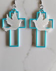 3D Print Christian Cross Faith Earrings Made in America