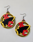 3D Print Kansas City Arrowhead Football Chiefs Earrings Made in America