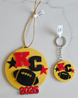 3D Print Chiefs Kc Kansas City Football Ornament or Keychain