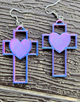 3D Print Christian Cross Faith Earrings Made in America