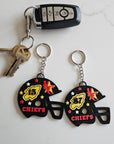 3D Print Chiefs Helmet Arrowhead Kc 15 Mahomes Kansas City 87 Kelce Football Keychain Made in America