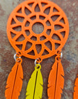 3D Print Dreamcatcher Boho Earrings Choice of Colors Made in America
