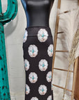 Turquoise Silver Concho Maxi Skirt