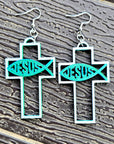 3D Print Christian Cross Faith Earrings Made in America