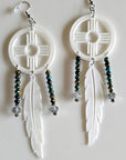 3D print Lightweight New Mexico Zia Feather Dream Catcher Earrings Made in America