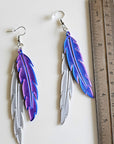 3D Print Double Feather Boho Earrings Made in America