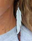 3D Print Double Feather Boho Earrings Made in America