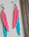 3D Print Double Feather Boho Earrings Made in America