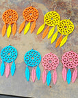3D Print Dreamcatcher Boho Earrings Choice of Colors Made in America