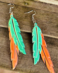 3D Print Double Feather Boho Earrings Made in America