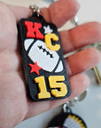 Set of 3 3D Print Chiefs Arrowhead Kc Kansas City 15 Football Keychains Made in America