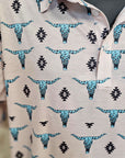 Turquoise Longhorn Polo Style Shirt