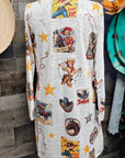 Vintage Cowgirl Collage Western Lightweight Cardigan