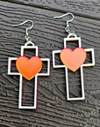 3D Print Christian Cross Faith Earrings Made in America