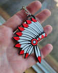 3D Print Chiefs Kc 15 Mahomes Kansas City Kelce Football Indian Headdress Keychain