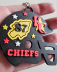 3D Print Chiefs Helmet Arrowhead Kc 15 Mahomes Kansas City 87 Kelce Football Keychain Made in America