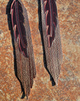 3D Printed Feather Leather Fringe Earrings Made in America