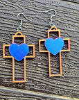3D Print Christian Cross Faith Earrings Made in America