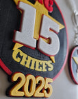 3D Print Chiefs Kc 15 Mahomes Kansas City Patrick Football Ornament or Keychain