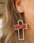 3D Print Christian Cross Faith Earrings Made in America